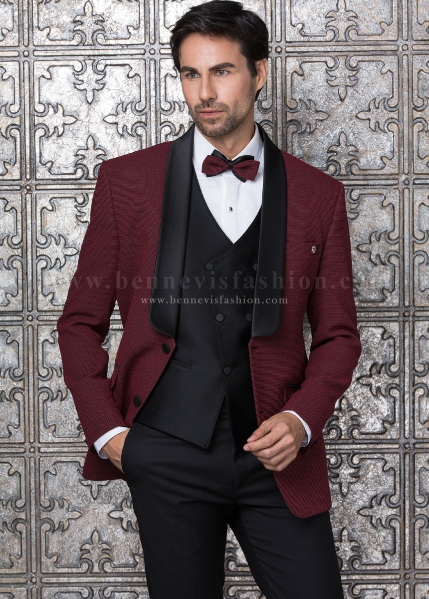 Trendy Red Terry Rayon Mens Suit | Bennevis Fashion