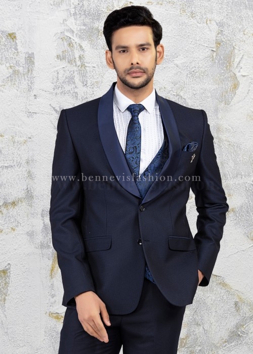 Mens Solid Blue Wedding Suit | Bennevis Fashion