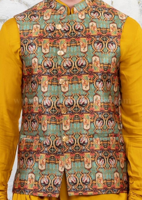 Multicolor Wedding Bandi Kurta Set for Men | Bennevis Fashion